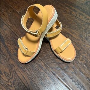 Johnny Was Raffia Embroidered Sandals